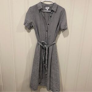 Lisa Marie Fernandez Black and White Checkered Midi Dress